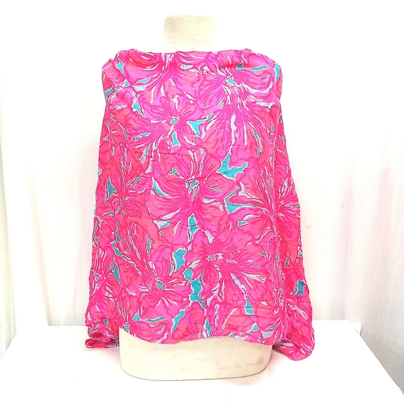 Lilly Pulitzer Infinity Scarf Pink/Blue/Orange - Picture 5 of 10